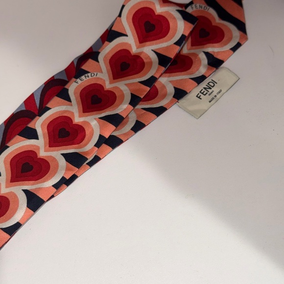Fendi Multicolor Heart Design Scarf - Picture 5 of 7